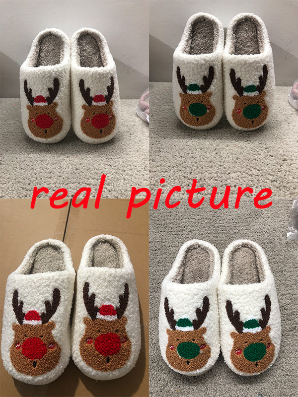 Christmas Shoes - Winter Home Slippers Elk Soft Cozy Bedroom Slipper