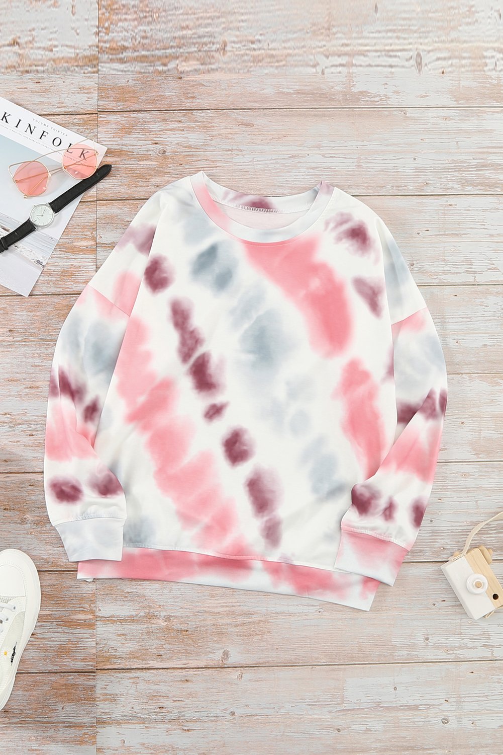 Casual Tie-dye Round Neck Sweatshirt