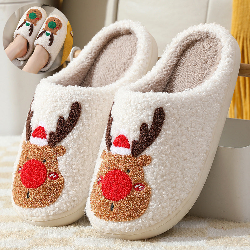 Christmas Shoes - Winter Home Slippers Elk Soft Cozy Bedroom Slipper