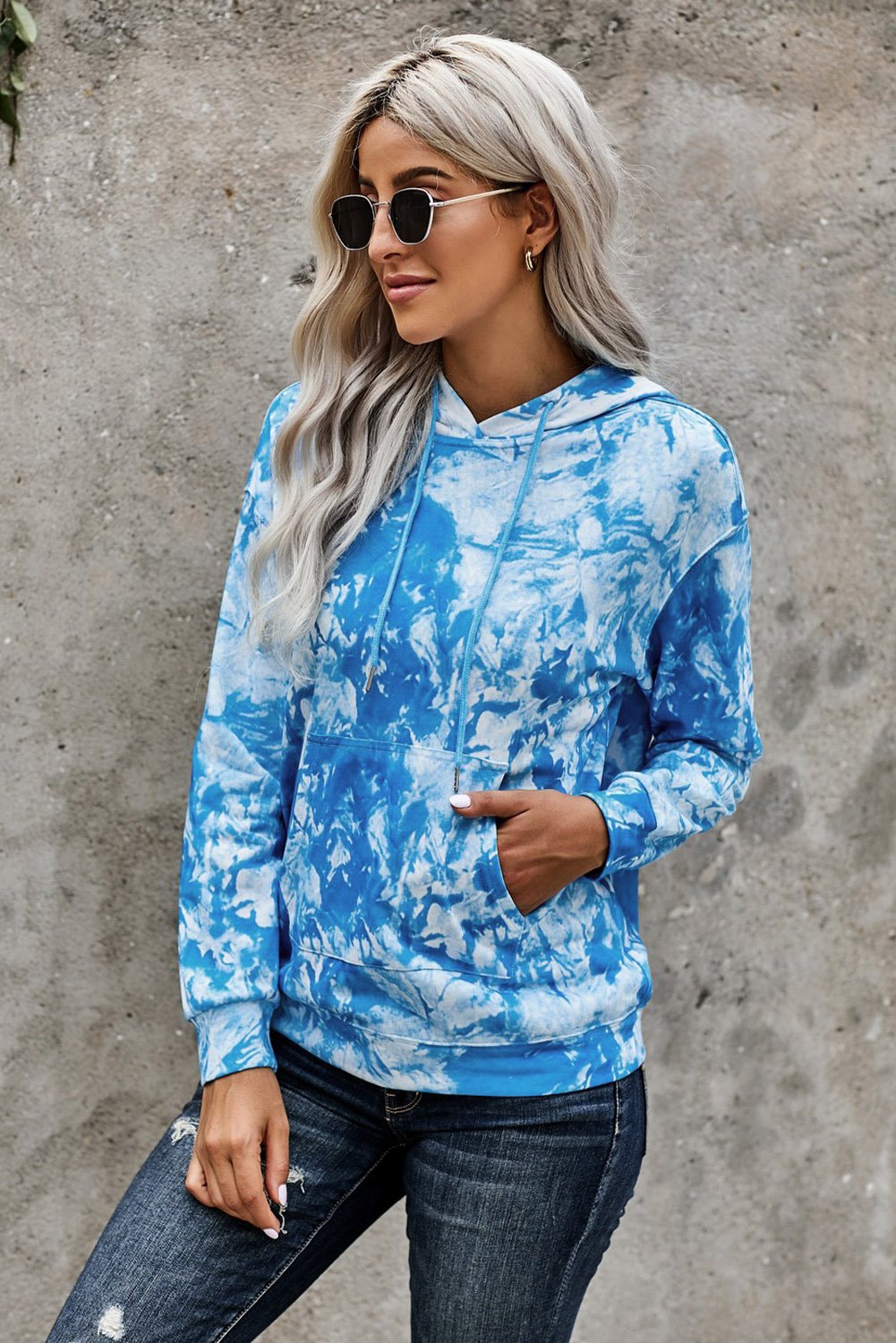 Tie-dye Print Pullover Hoodie