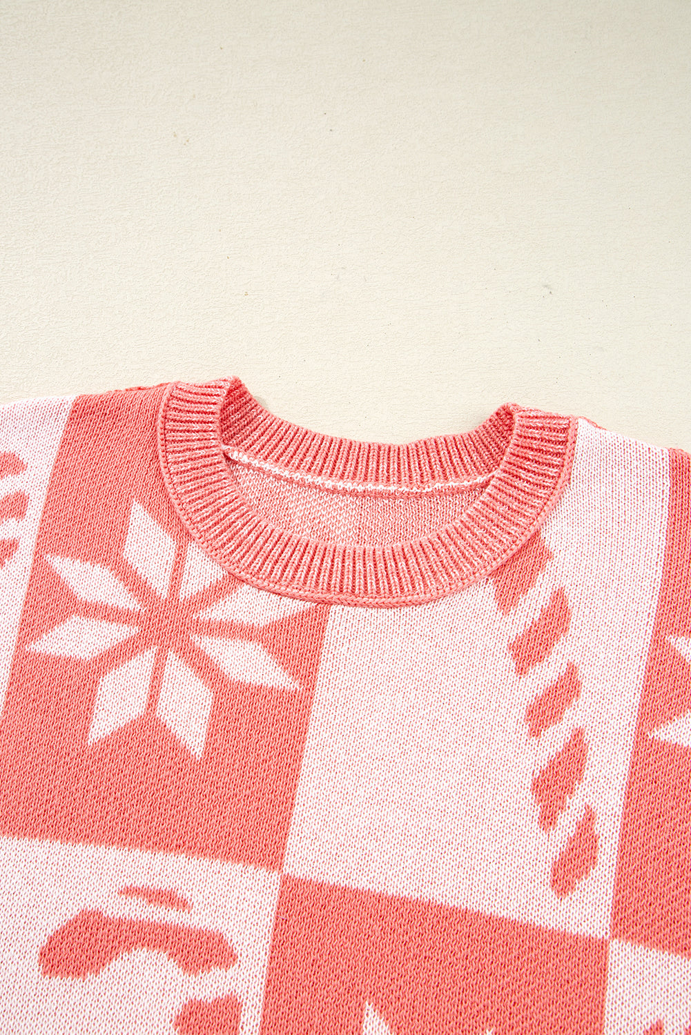 Christmas Candycane Snowflake Checker Sweater