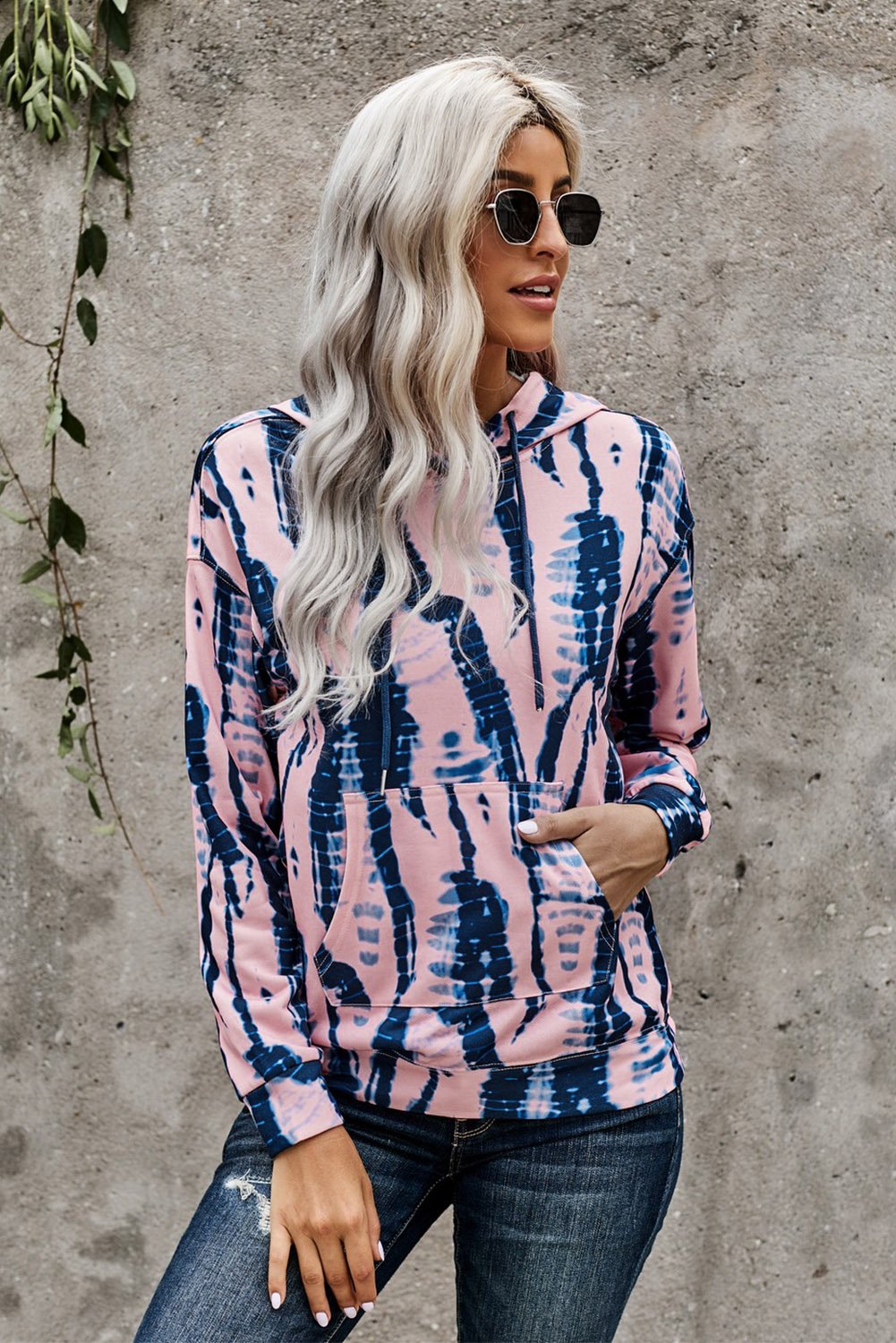 Tie-dye Print Pullover Hoodie