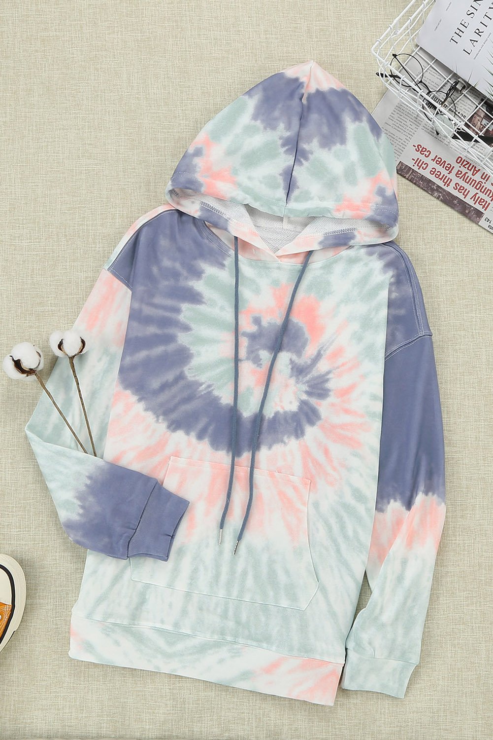 Tie-dye Print Pullover Hoodie