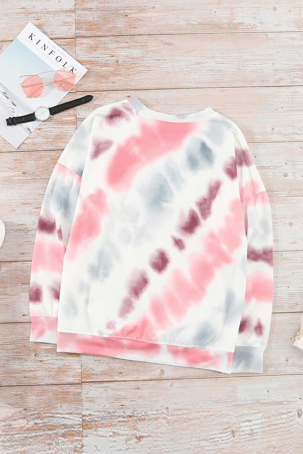Casual Tie-dye Round Neck Sweatshirt
