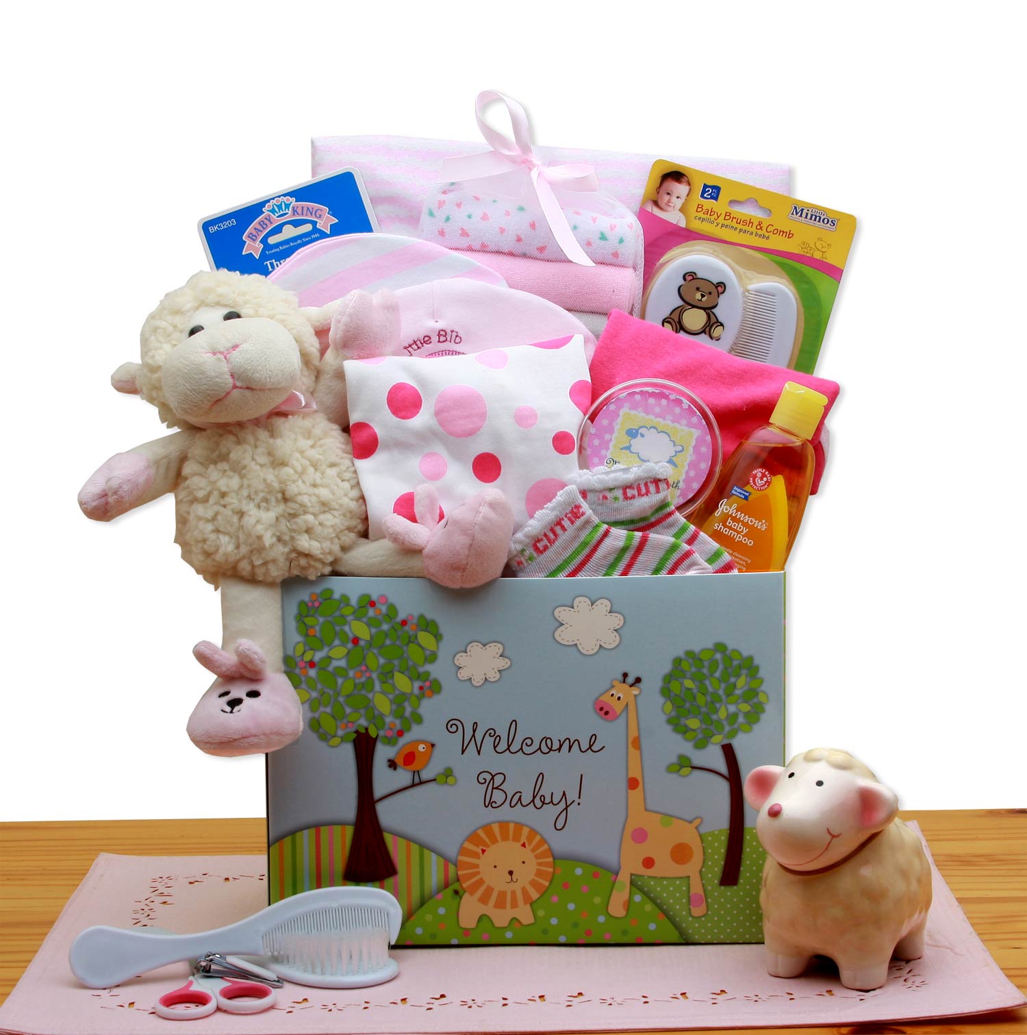 Welcome New Baby Gift Box - Pink-  baby girl gifts - new baby gift