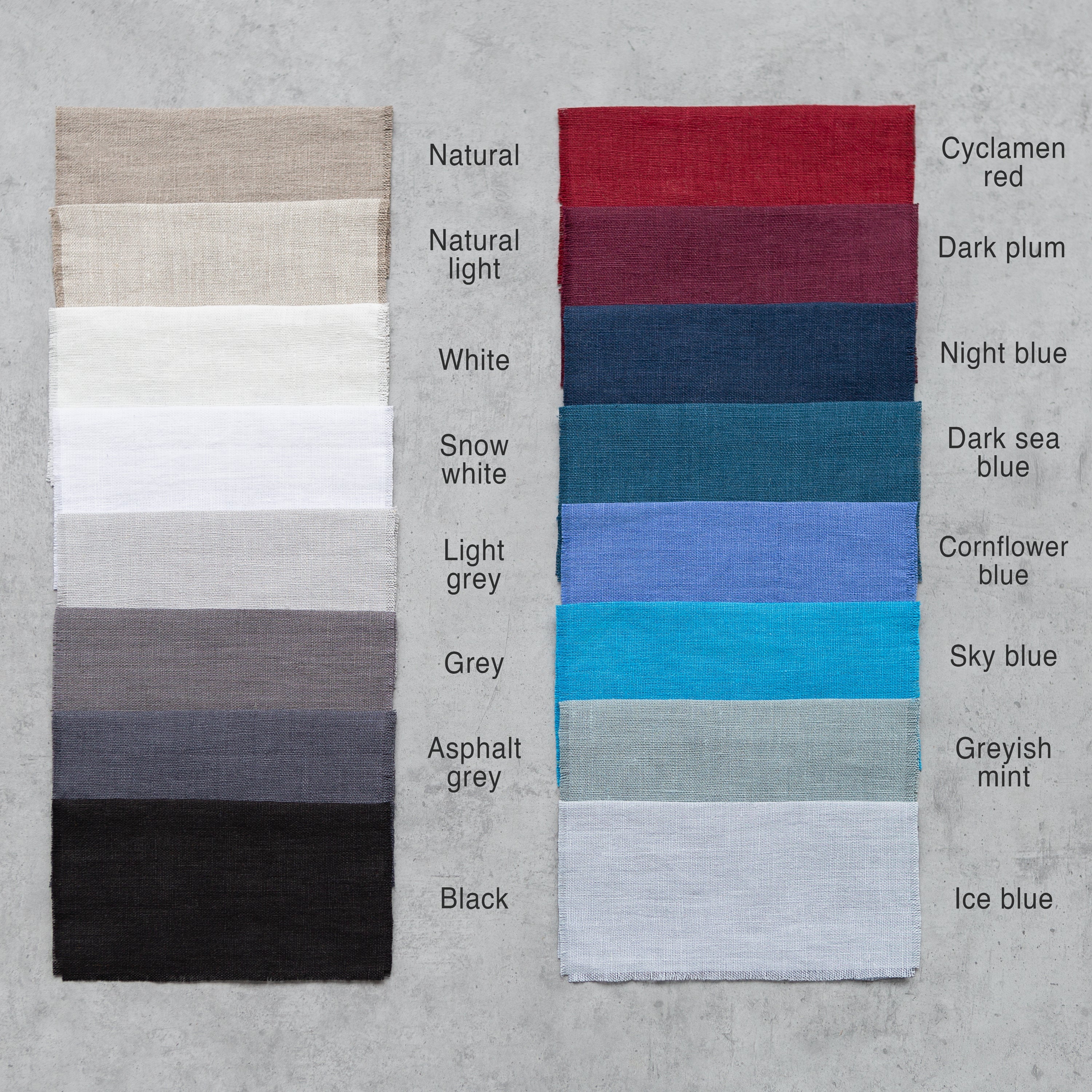 Dark Sea Blue linen curtain with blackout, tape