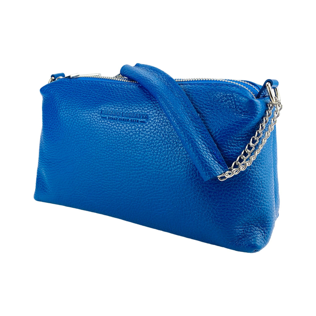 RB1025CH  | Borsa Donna a Mano con doppia lampo in Vera Pelle Made in