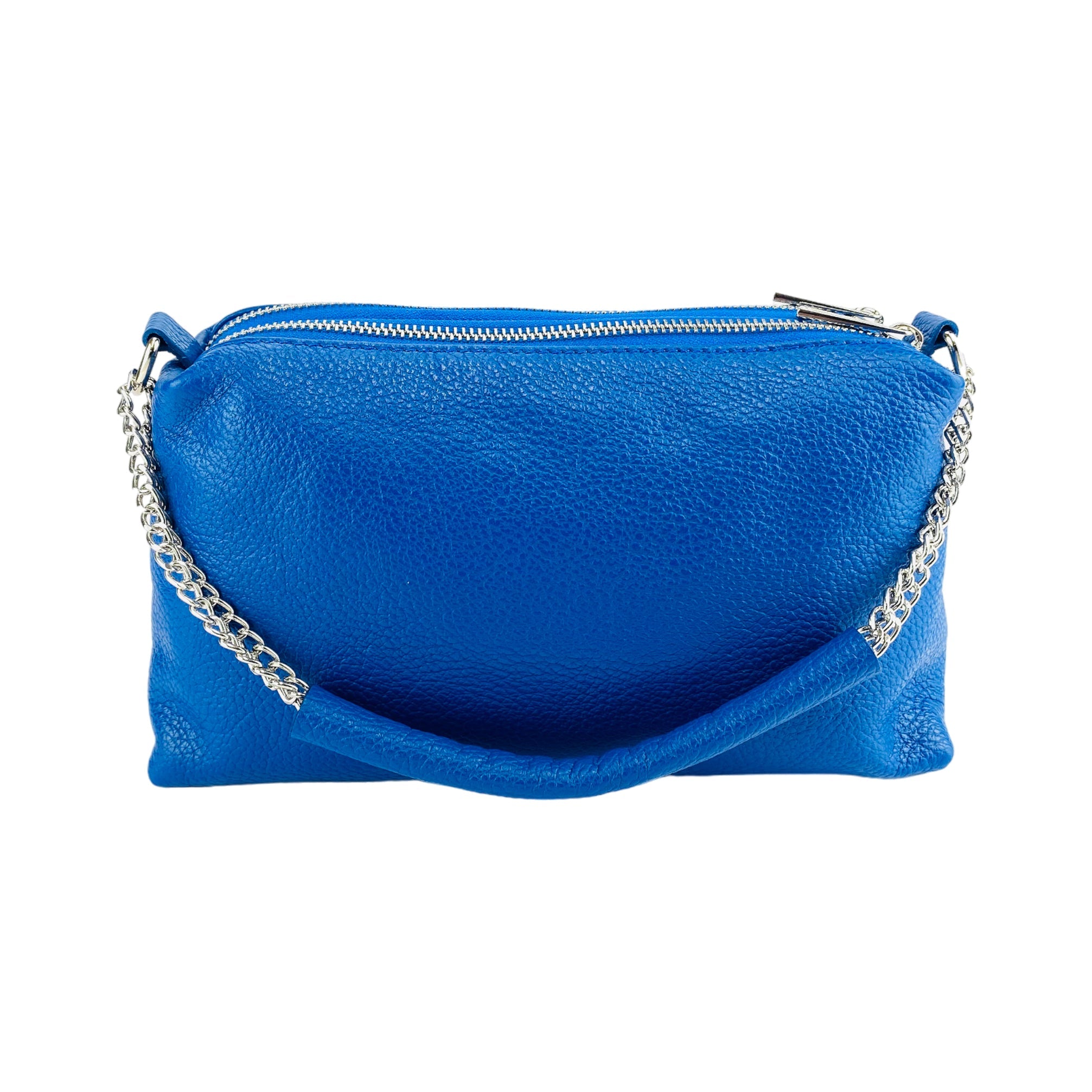 RB1025CH  | Borsa Donna a Mano con doppia lampo in Vera Pelle Made in