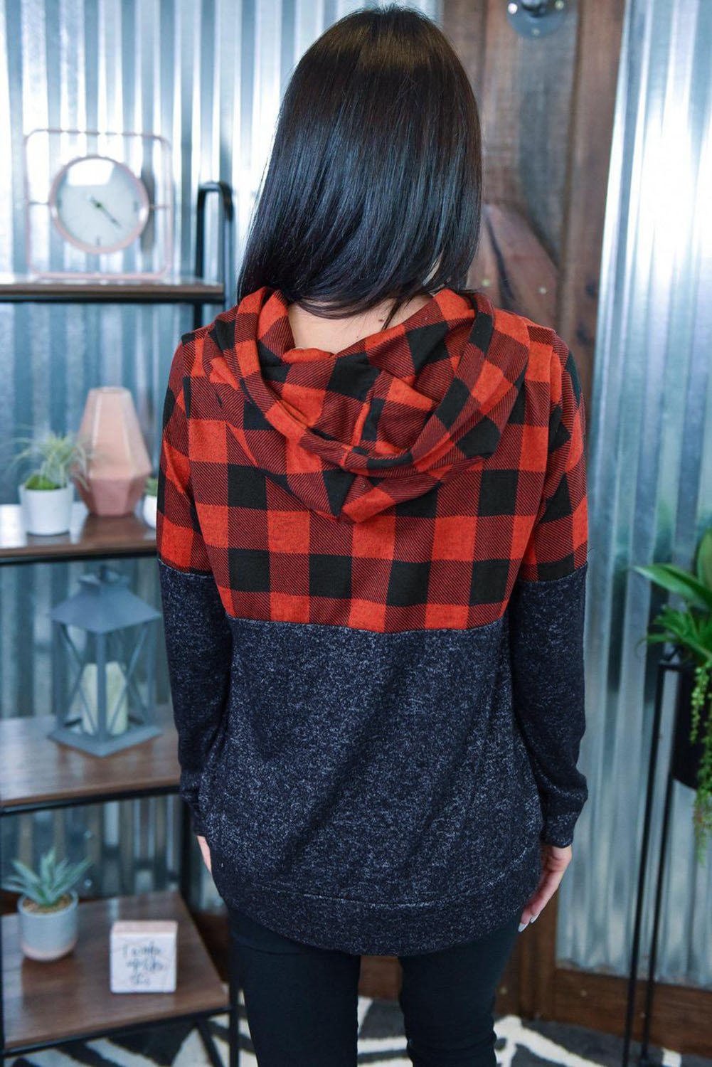 Tribal Print Patchwork Hoodie