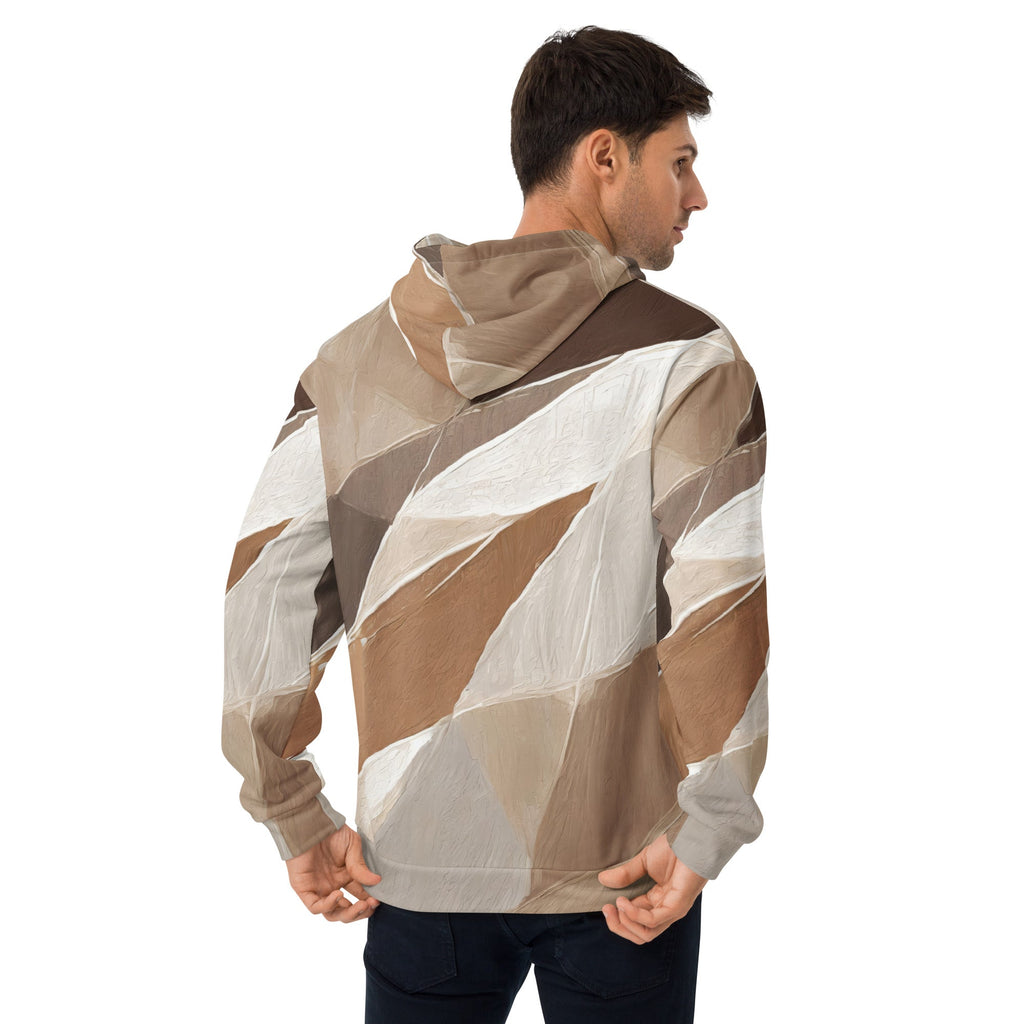 Mens Graphic Hoodie Rustic Brown Stone Print