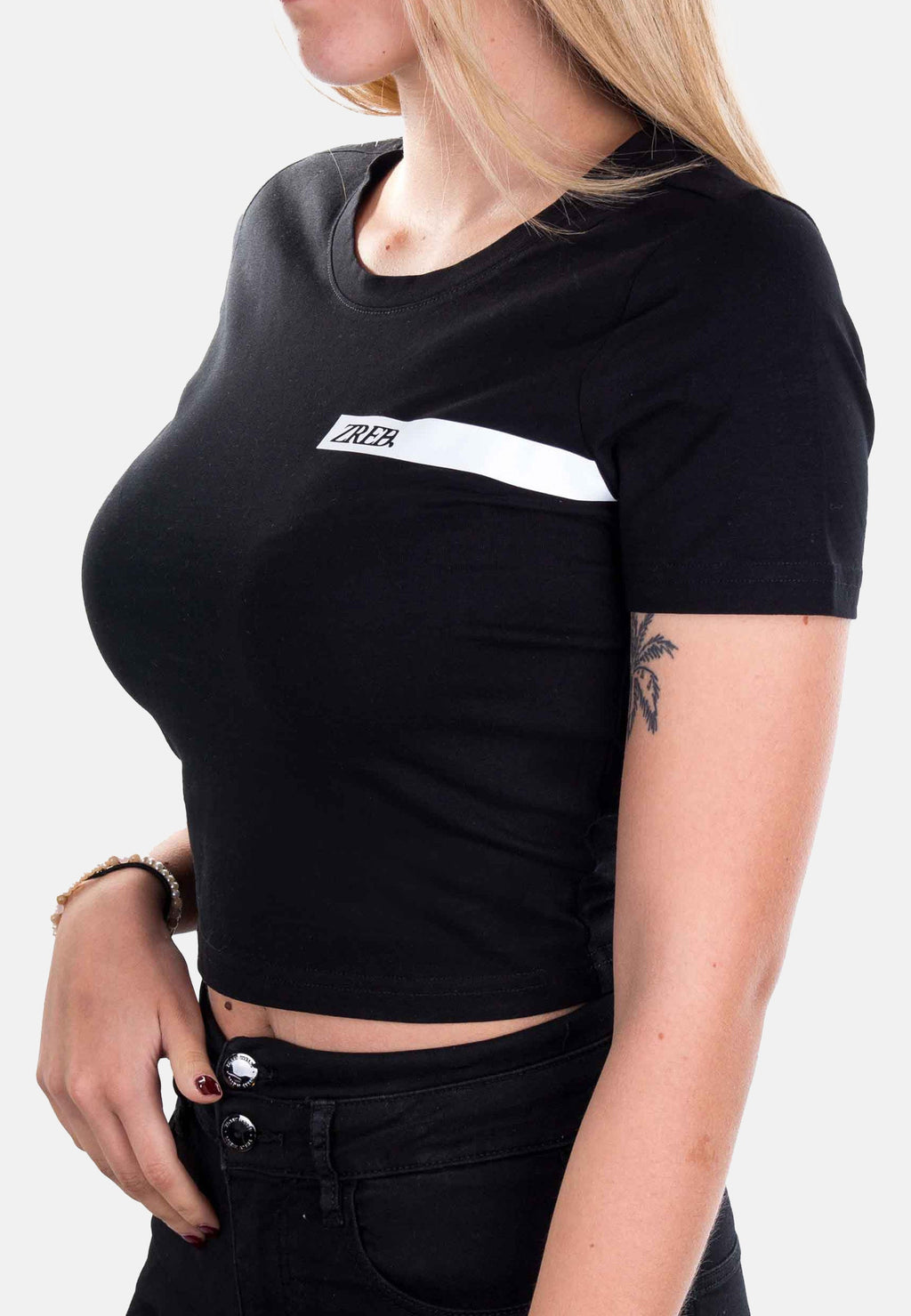Crop stripedout  - black - Damen