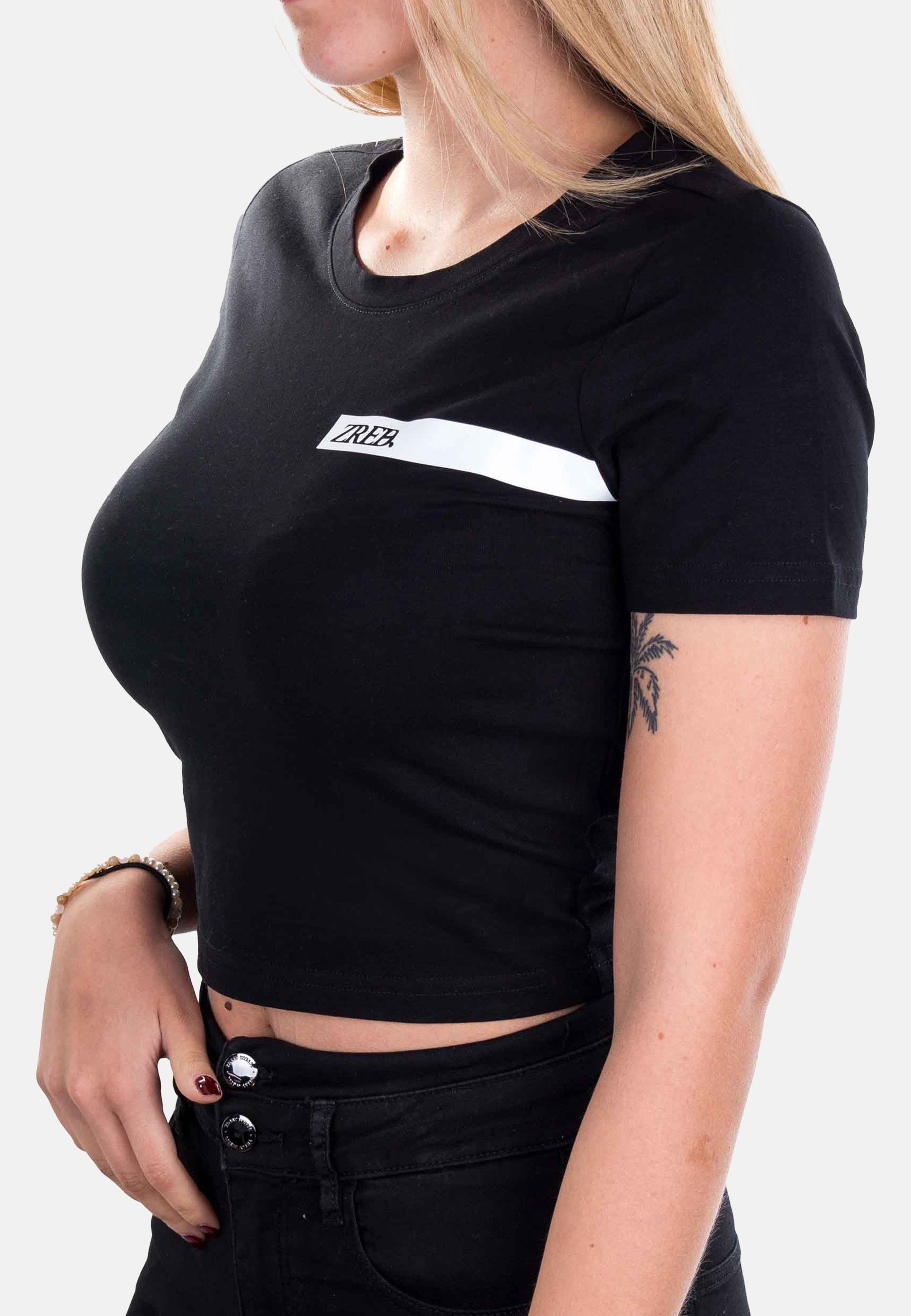 Crop stripedout  - black - Damen