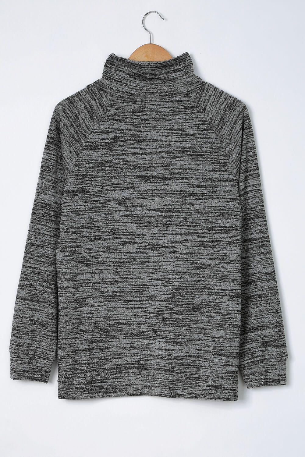 High Neck Zipper Blue Sweatshirt