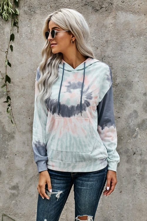 Tie-dye Print Pullover Hoodie