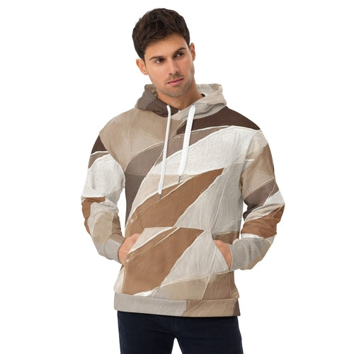 Mens Graphic Hoodie Rustic Brown Stone Print