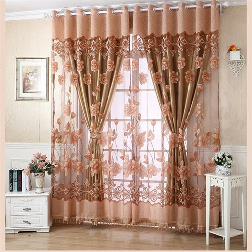 Flower Valance Blackout Curtains Home Decor Curtains Tiers for