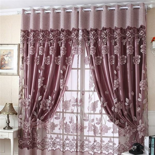 Flower Valance Blackout Curtains Home Decor Curtains Tiers for